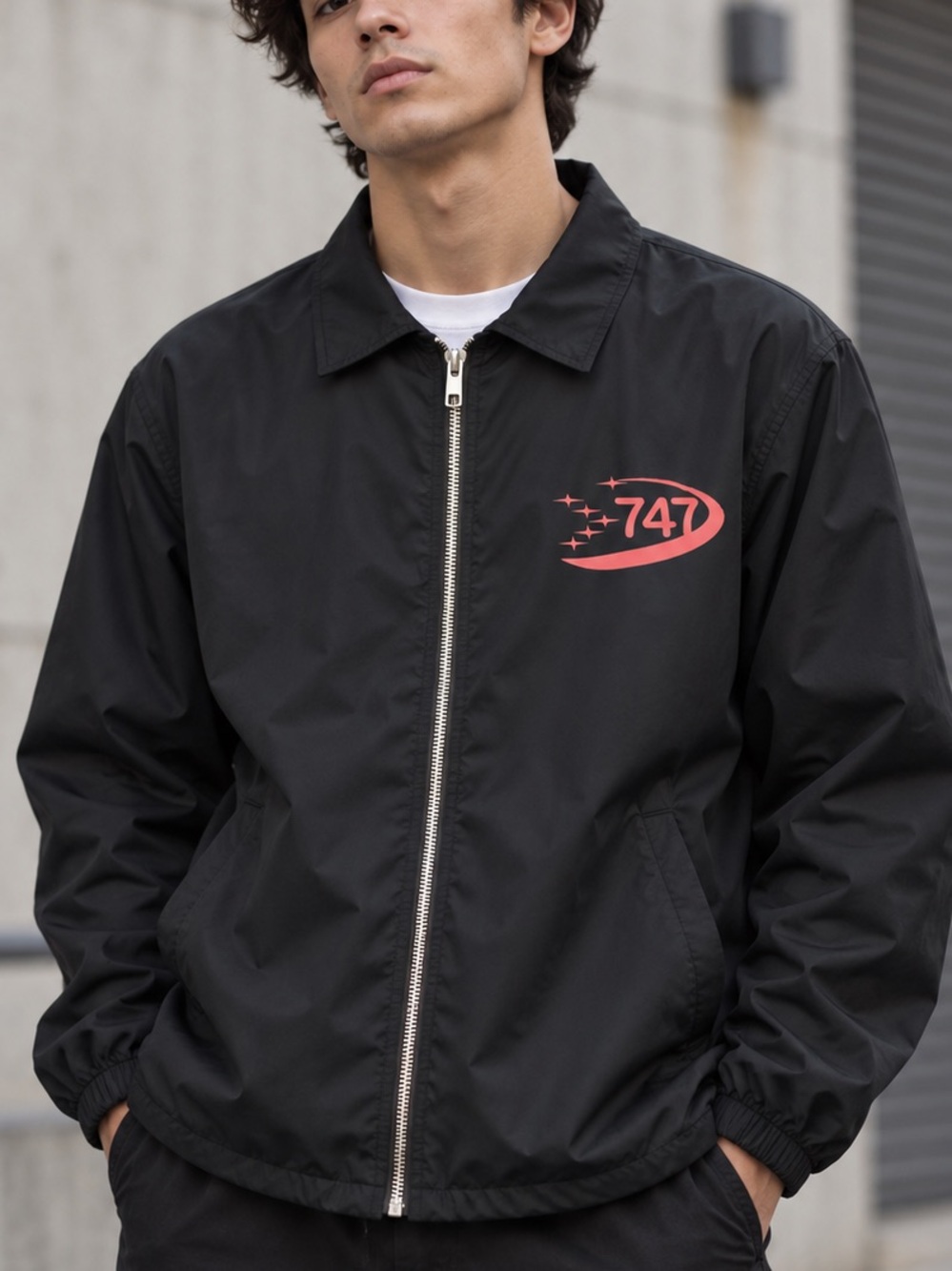 NWT Anti Social Social Club 747 Coaches Jacket Black Pink Size L ASSC